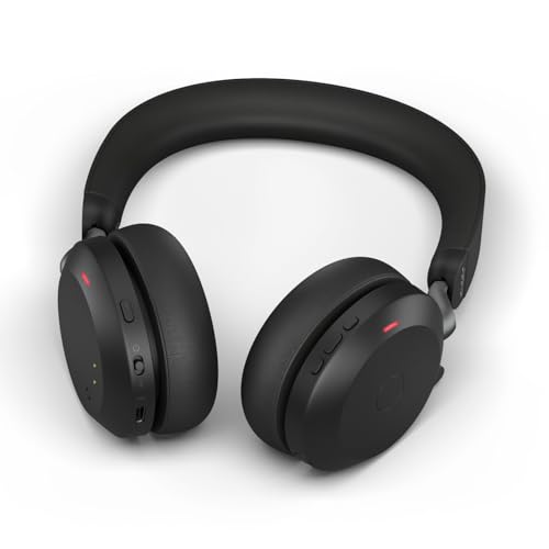 Jabra Evolve2 75 Wireless PC Headset mit 8-Mikrofon-Technologie - Dual-Foam-Stereo-Kopfhörer mit moderner aktiver Geräuschunterdrückung, USB-C Bluetooth-Adapter und UC-Kompatibilität - Schwarz Bild 4