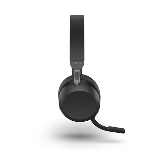 Jabra Evolve2 75 Wireless PC Headset mit 8-Mikrofon-Technologie - Dual-Foam-Stereo-Kopfhörer mit moderner aktiver Geräuschunterdrückung, USB-A Bluetooth-Adapter und UC-Kompatibilität - Schwarz Bild 3