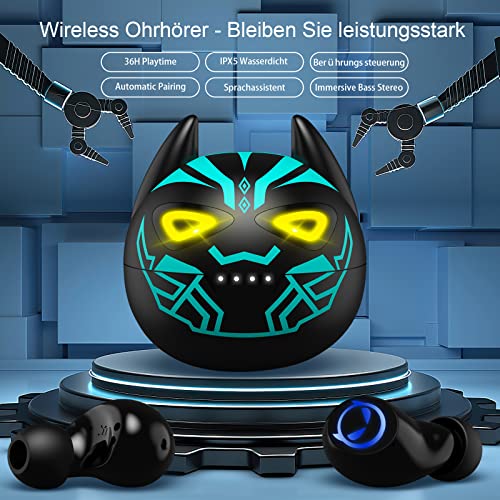 Bluetooth Headphones in Ear, Cute Wireless with Microphone and Charging Case, 32H Playtime IPX5 Waterproof Stereo Sound Earphones Dual Modes Low Latency Gaming Headphones for iPhone Bild 2