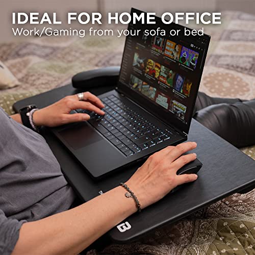 THE G-LAB K-Board Cadmium Laptopablage mit XXL-Kissen, Ideal für Home Office/Gaming für Bett oder Sofa, Laptopständer 13"-19", Lapdesk Extra Large mit Griff Bild 2