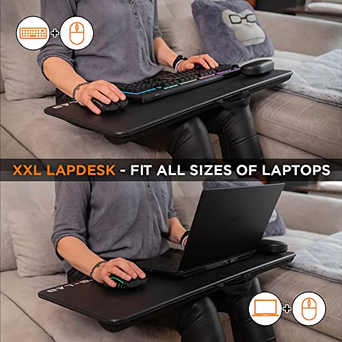 THE G-LAB K-Board Cadmium Laptopablage mit XXL-Kissen, Ideal für Home Office/Gaming für Bett oder Sofa, Laptopständer 13"-19", Lapdesk Extra Large mit Griff Bild 4