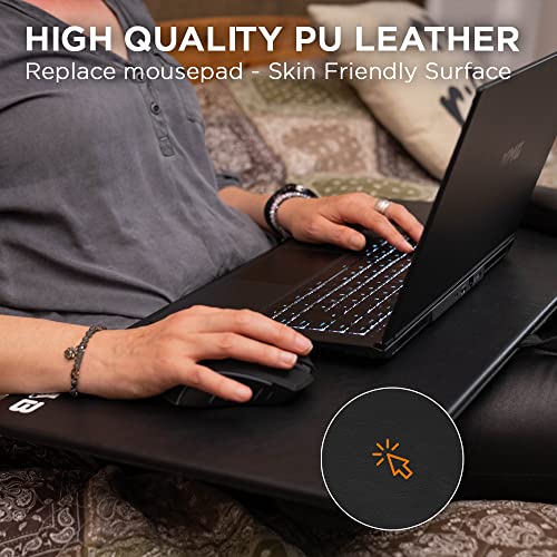 THE G-LAB K-Board Cadmium Laptopablage mit XXL-Kissen, Ideal für Home Office/Gaming für Bett oder Sofa, Laptopständer 13"-19", Lapdesk Extra Large mit Griff Bild 6