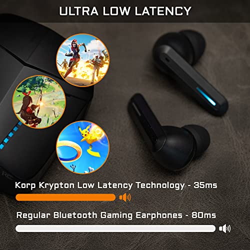 THE G-LAB Korp Krypton Bluetooth 5.0 Wireless Gaming Headset, Ultra Low Latency, 2 eingebaute Mikrofone, Schnelllade-Case, 15 Stunden Akkulaufzeit, iPhone/Android/iPad/PC/PS5-kompatibel - NEU 2023 Bild 2