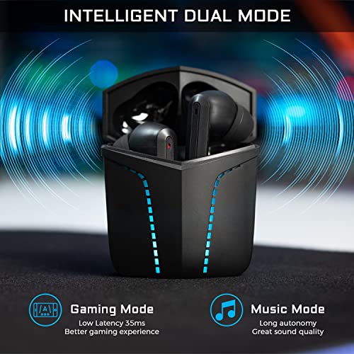 THE G-LAB Korp Krypton Bluetooth 5.0 Wireless Gaming Headset, Ultra Low Latency, 2 eingebaute Mikrofone, Schnelllade-Case, 15 Stunden Akkulaufzeit, iPhone/Android/iPad/PC/PS5-kompatibel - NEU 2023 Bild 4