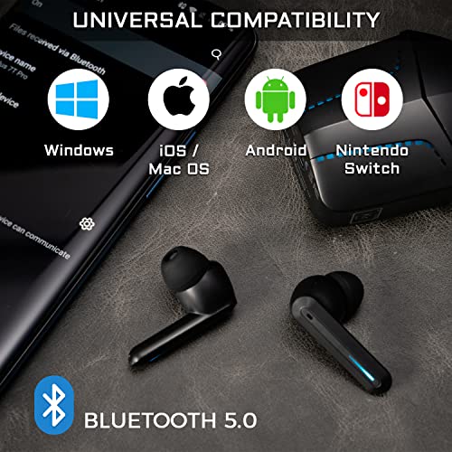 THE G-LAB Korp Krypton Bluetooth 5.0 Wireless Gaming Headset, Ultra Low Latency, 2 eingebaute Mikrofone, Schnelllade-Case, 15 Stunden Akkulaufzeit, iPhone/Android/iPad/PC/PS5-kompatibel - NEU 2023 Bild 6
