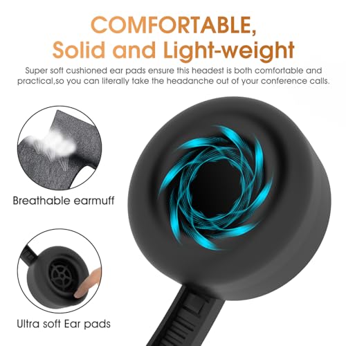 USB-Headset mit Mikrofon, 3,5 mm/USB-Buchse, 2-in-1-Computer-Headset mit Geräuschunterdrückung und Audio-Steuerungen für Laptop, Tablet, PC-Kopfhörer für Skype-Call-Center, Business-Chat, Gaming, Bild 2