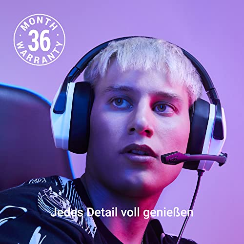 Energy Sistem Gaming Headset ESG 4 Surround 7.1 White (Kopfhörer LED-Beleuchtung, 7.1 Surround-Sound, ohrumfassende Ohrpolster aus Leder) - Weiß Bild 6