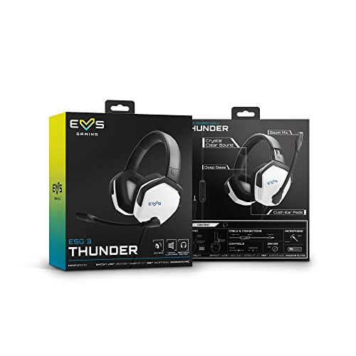 Energy Sistem Gaming Headset ESG 3 White Thunder (Gamer Kopfhörer Deep Bass, Cloth Ear Pads, Crystal Clear Sound) - Weiß Bild 6