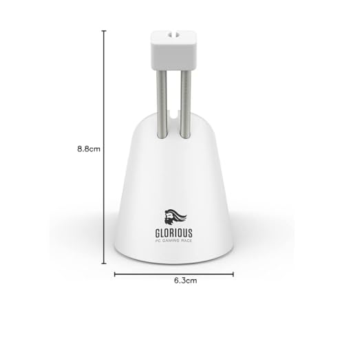 GLORIOUS Gaming Mouse Bungee - Kabelmanagement für alle Gaming-Mäuse, eliminiert Zug, Verstellbarer Arm, Premium-Qualität, rutschfeste Gummibasis, Gummiclip für Verschiedene Kabelgrößen - Weiß Bild 2