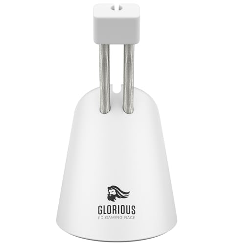 GLORIOUS Gaming Mouse Bungee - Kabelmanagement für alle Gaming-Mäuse, eliminiert Zug, Verstellbarer Arm, Premium-Qualität, rutschfeste Gummibasis, Gummiclip für Verschiedene Kabelgrößen - Weiß Bild 3