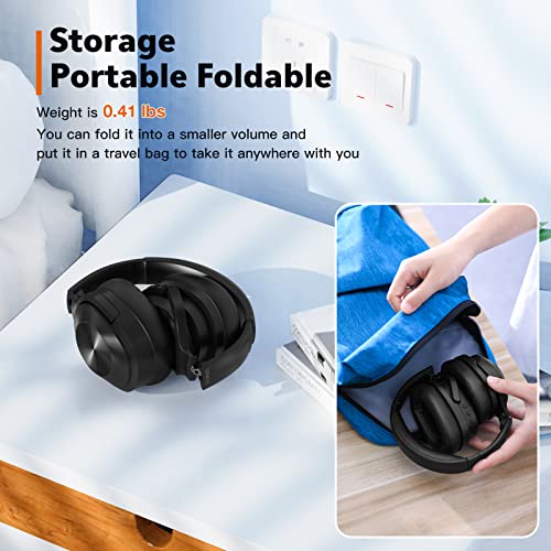 Kopfhörer mit aktiver Geräuschunterdrückung, kabellose Bluetooth-Kopfhörer, integriertes Mikrofon, 40 Stunden Spielzeit, kabellose Geräuschunterdrückung, 3D, niedriger Bass, schnelles Aufladen Bild 6