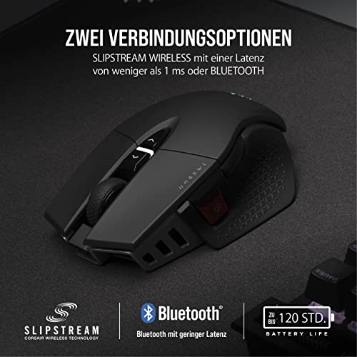 CORSAIR M65 RGB ULTRA WIRELESS Tunable FPS Gaming-Maus - 26.000 DPI - Sub-1ms Wireless - Gewichtssystem - Bis zu 120 Std. Akku - iCUE Kompatibel - PC, Mac, PS5, PS4, Xbox - Schwarz Bild 3