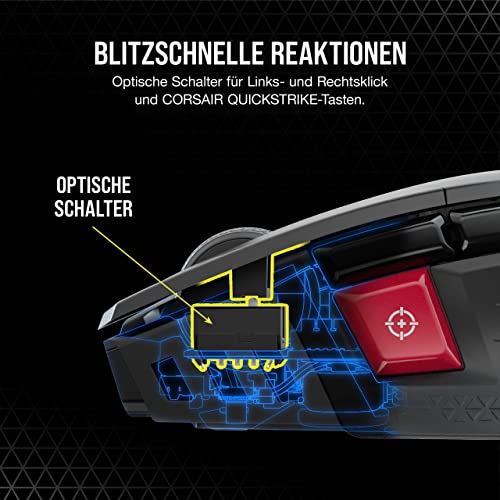 CORSAIR M65 RGB ULTRA WIRELESS Tunable FPS Gaming-Maus - 26.000 DPI - Sub-1ms Wireless - Gewichtssystem - Bis zu 120 Std. Akku - iCUE Kompatibel - PC, Mac, PS5, PS4, Xbox - Schwarz Bild 5