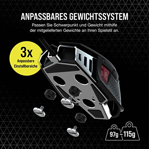 CORSAIR M65 RGB ULTRA Wired Tunable FPS Gaming-Maus - 26.000 DPI - Optische Schalter - Gewichtssystem - AXON Hyper-Processing-Technologie - iCUE-Kompatibel - PC, Mac, PS5, PS4, Xbox - Schwarz Bild 6
