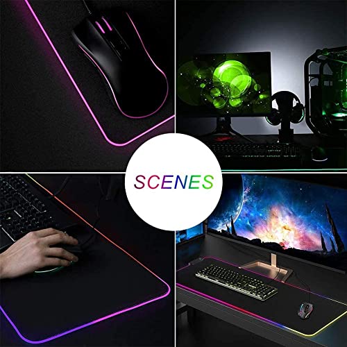 Personalisiertes RGB-Gaming-Mauspad mit Fototext-Logo, maßgeschneidertes großes Mauspad, 900 x 400 x 4 cm extra LED-erweitertes Mauspad, rutschfeste Gummiunterseite, Tastaturmatte Bild 2