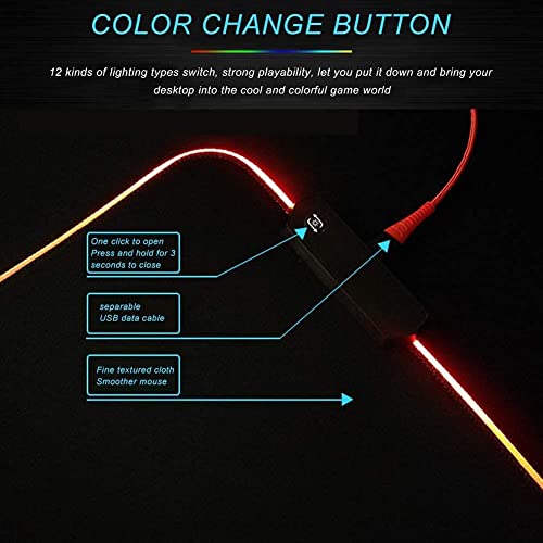 Personalisiertes RGB-Gaming-Mauspad mit Fototext-Logo, maßgeschneidertes großes Mauspad, 900 x 400 x 4 cm extra LED-erweitertes Mauspad, rutschfeste Gummiunterseite, Tastaturmatte Bild 4