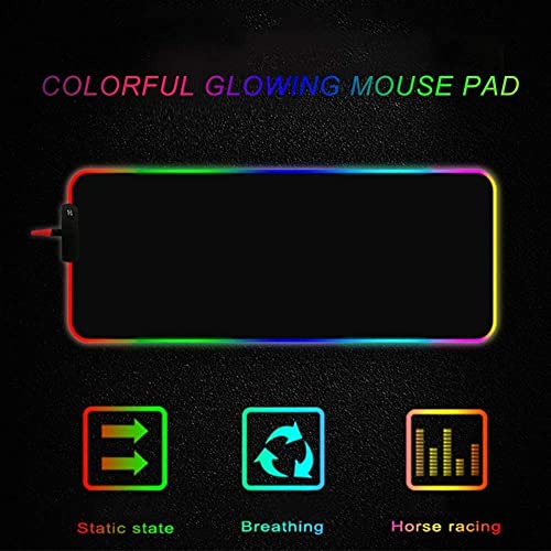 Personalisiertes RGB-Gaming-Mauspad mit Fototext-Logo, maßgeschneidertes großes Mauspad, 900 x 400 x 4 cm extra LED-erweitertes Mauspad, rutschfeste Gummiunterseite, Tastaturmatte Bild 5