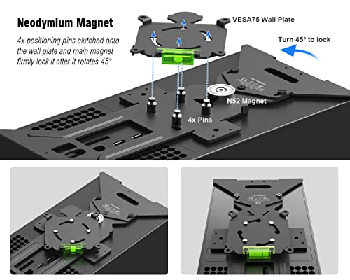 ElecGear Magnetische Wandhalterung für Xbox Series X, Metallische Halterung mit Gaming Headset Haken – montieren XSX Vertikal, Horizontal oder unter dem Schreibtisch Bild 4