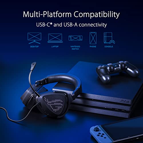ASUS ROG Delta S Animate Leichtes USB-C-Gaming-Headset mit KI-Rauschunterdrückung Mikrofon, MQA-Rendering-Technologie, Hi-Res ESS 9281 Quad DAC, kompatibel mit PC, Switch und PS5, Schwarz Bild 5