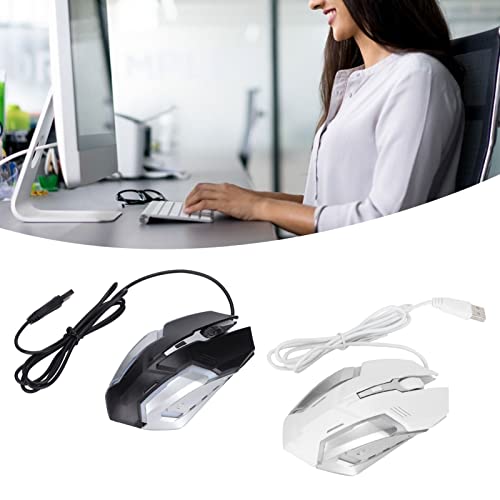 Kabelgebundene Maus, X7 Kabelgebundene Optische Maus 1600DPI 7-Farben Automatisches Atemlicht USB-Port Gaming Leuchtende Mäuse Computerzubehör für PC Computer Laptop(Schwarz) Bild 3