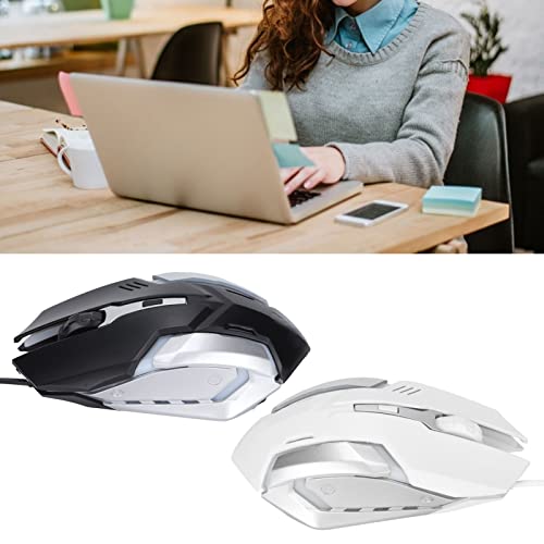 Kabelgebundene Maus, X7 Kabelgebundene Optische Maus 1600DPI 7-Farben Automatisches Atemlicht USB-Port Gaming Leuchtende Mäuse Computerzubehör für PC Computer Laptop(Schwarz) Bild 4