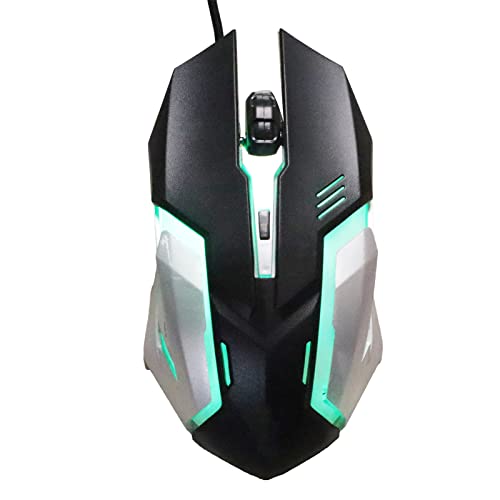 Kabelgebundene Maus, X7 Kabelgebundene Optische Maus 1600DPI 7-Farben Automatisches Atemlicht USB-Port Gaming Leuchtende Mäuse Computerzubehör für PC Computer Laptop(Schwarz) Bild 6