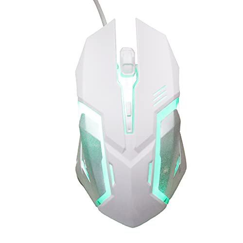 Kabelgebundene Maus, X7 Kabelgebundene Optische Maus 1600DPI 7-Farben Automatisches Atemlicht USB-Port Gaming Leuchtende Mäuse Computerzubehör für PC Computer Laptop(Weiß) Bild 1