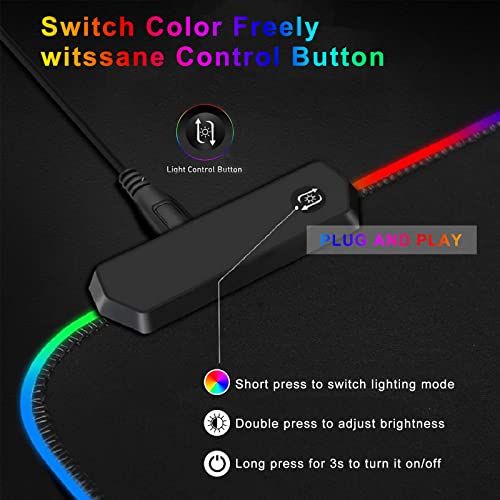 Personalisiertes RGB-Gaming-Mauspad, personalisiertes LED-Mauspad mit Fototext, wasserdichte Oberfläche und rutschfeste Gummibasis mit 12 Beleuchtungsmodi für PC, Computer, RGB-Tastatur Bild 3