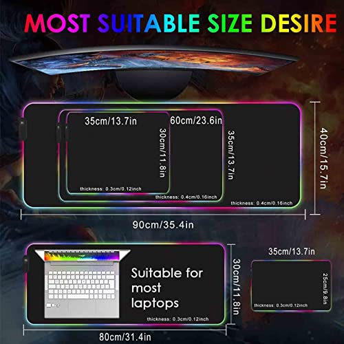 Personalisiertes RGB-Gaming-Mauspad, personalisiertes LED-Mauspad mit Fototext, wasserdichte Oberfläche und rutschfeste Gummibasis mit 12 Beleuchtungsmodi für PC, Computer, RGB-Tastatur Bild 4