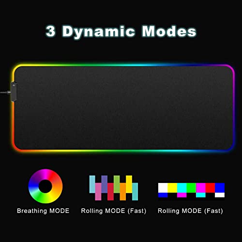 Personalisiertes RGB-Gaming-Mauspad, personalisiertes LED-Mauspad mit Fototext, wasserdichte Oberfläche und rutschfeste Gummibasis mit 12 Beleuchtungsmodi für PC, Computer, RGB-Tastatur Bild 5