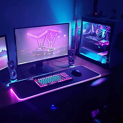Personalisiertes RGB-Gaming-Mauspad, personalisiertes LED-Mauspad mit Fototext, wasserdichte Oberfläche und rutschfeste Gummibasis mit 12 Beleuchtungsmodi für PC, Computer, RGB-Tastatur Bild 6