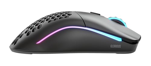 Glorious Gaming Model O- (Petite) Wireless Souris de jeu sans fil - Superlégère, conception nid d’abeille 65 g, RGB, ambidextre, sans fil 2,4 GHz sans latence, jusqu’à 71 h de batterie - Noir mat Bild 5