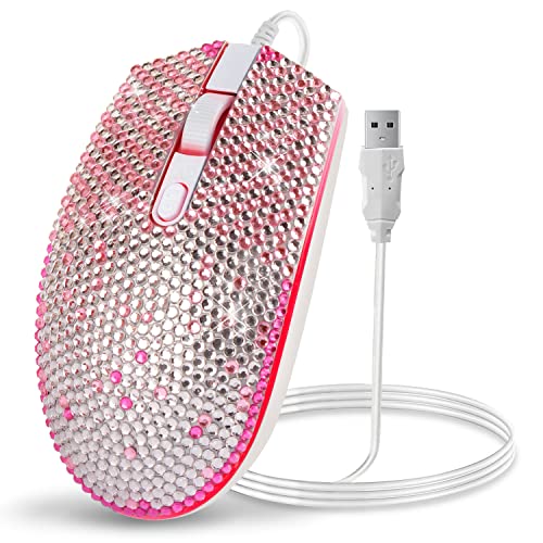 Gaming-Maus, 7 Farben, Hintergrundbeleuchtung, ergonomisch, USB-Kabel mit 1600 DPI und 6 Tasten, 4 Aufnahmen für Computer/Win/Mac/Linux/Android/iOS. (Weiß und Rosa) Bild 1
