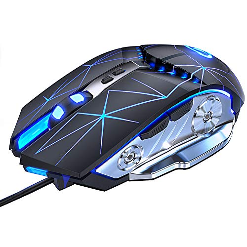 Gaming Maus Verdrahtet USB Extern Mäuse RGB Multi Farbe Leise RGB Mechanisch Spiel Maus mit Licht 3200 DPI 7 Tasten zum Computer Desktop Laptop PC MAC Bild 1
