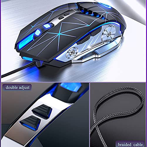 Gaming Maus Verdrahtet USB Extern Mäuse RGB Multi Farbe Leise RGB Mechanisch Spiel Maus mit Licht 3200 DPI 7 Tasten zum Computer Desktop Laptop PC MAC Bild 2