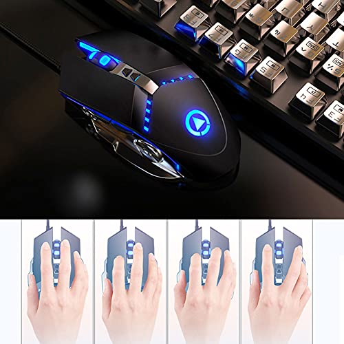 Gaming Maus Verdrahtet USB Extern Mäuse RGB Multi Farbe Leise RGB Mechanisch Spiel Maus mit Licht 3200 DPI 7 Tasten zum Computer Desktop Laptop PC MAC Bild 6