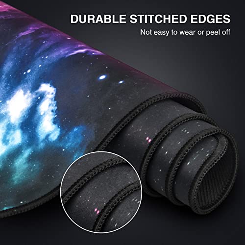 EFISH Großes Gaming-Mauspad (800×300×3mm) mit genähten Rändern, Mauspad, Langlebiger Naturkautschukboden, Tastaturpad, Schreibtischunterlage für Gamer, Büro & Zuhause, X-Large (31.5'' x 11.8''), L Bild 4