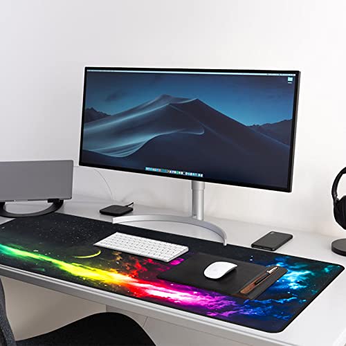 EFISH Großes Gaming-Mauspad (800×300×3mm) mit genähten Rändern, Mauspad, Langlebiger Naturkautschukboden, Tastaturpad, Schreibtischunterlage für Gamer, Büro & Zuhause, X-Large (31.5'' x 11.8''), L Bild 6