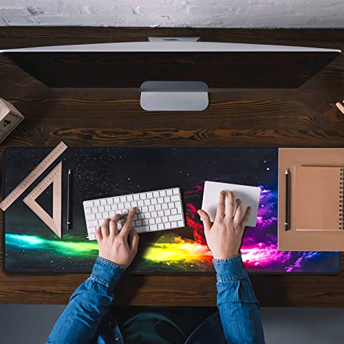 EFISH Großes Gaming-Mauspad (800×300×3mm) mit genähten Rändern, Mauspad, Langlebiger Naturkautschukboden, Tastaturpad, Schreibtischunterlage für Gamer, Büro & Zuhause, X-Large (31.5'' x 11.8''), L Bild 7