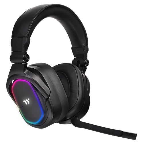 Thermaltake Argent H5 RGB 7.1 Surround-Sound Gaming Headset bidirektionales Mikrofon Memory-Foam Ohrenpolster PC/Xbox One/PS4/Mobile Schwarz GHT-THF-DIECBK-31 Einheitsgröße Bild 3