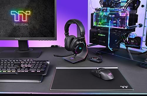 Thermaltake Argent H5 RGB 7.1 Surround-Sound Gaming Headset bidirektionales Mikrofon Memory-Foam Ohrenpolster PC/Xbox One/PS4/Mobile Schwarz GHT-THF-DIECBK-31 Einheitsgröße Bild 7