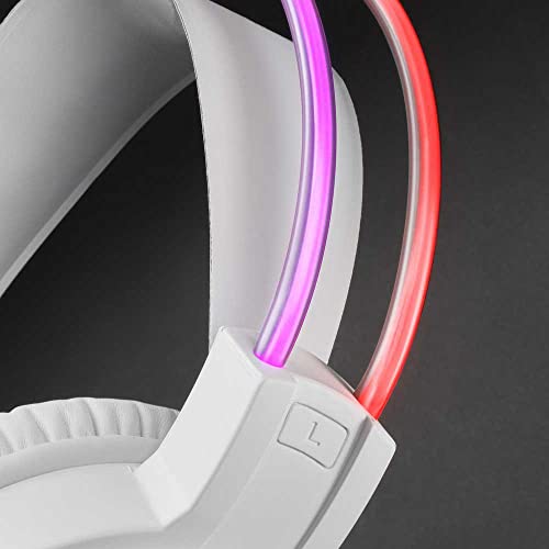 Mars Gaming MHRGB, Gaming-Headset, 360º Beleuchtung, Ultra-BASS 3D Klang, Mikrofon mit Geräuschunterdrückung, Windows/PS4/PS5/XBOX ONE/Xbox Series X|S/Mac/Switch/Switch 2/Smartphone/Tablet, Weiß Bild 6