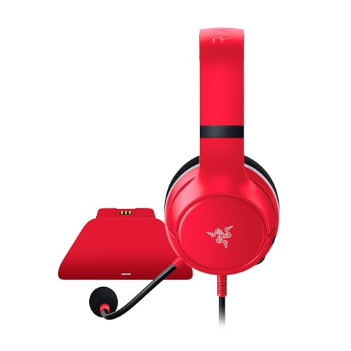 Razer Essential Duo Bundle für Xbox – kabelgebundenes Headset und Schnellladegerät für Xbox Controller (50 mm Lautsprecher, Micro Niere, Schnellladung, universelle Kompatibilität) Rot Bild 1