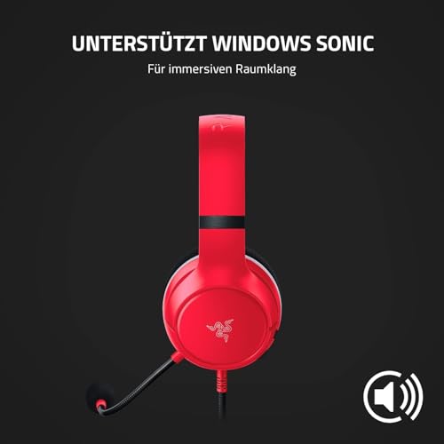 Razer Essential Duo Bundle für Xbox – kabelgebundenes Headset und Schnellladegerät für Xbox Controller (50 mm Lautsprecher, Micro Niere, Schnellladung, universelle Kompatibilität) Rot Bild 2