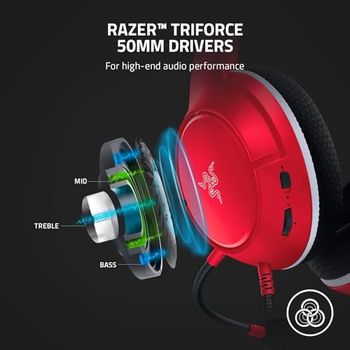 Razer Essential Duo Bundle für Xbox – kabelgebundenes Headset und Schnellladegerät für Xbox Controller (50 mm Lautsprecher, Micro Niere, Schnellladung, universelle Kompatibilität) Rot Bild 5