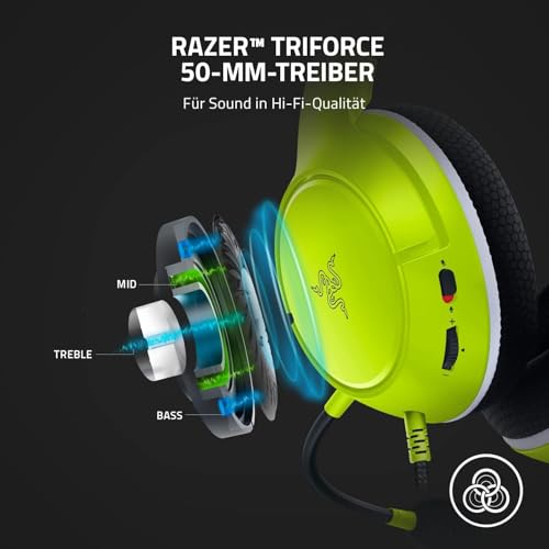Razer Essential Duo Bundle Für Xbox - Kabelgebundenes Headset und Schnellladegerät für Xbox-Controller (Kaira X, Triforce 50-mm-Treiber, HyperClear Kardioiden-Mikrofon) Lime Bild 2