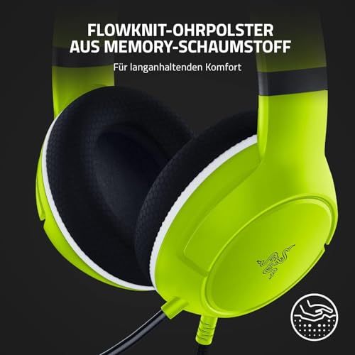 Razer Essential Duo Bundle Für Xbox - Kabelgebundenes Headset und Schnellladegerät für Xbox-Controller (Kaira X, Triforce 50-mm-Treiber, HyperClear Kardioiden-Mikrofon) Lime Bild 4