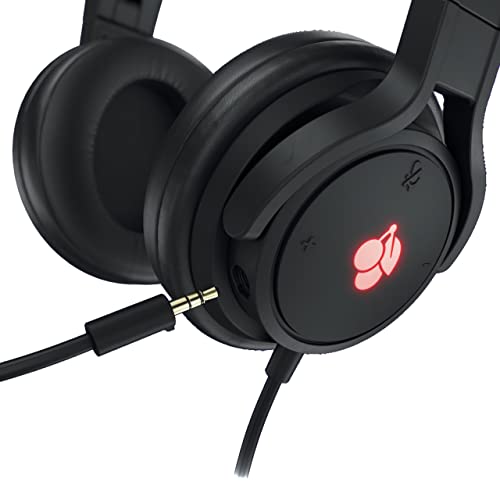 CHERRY HC 2.2, Kabelgebundenes USB-Headset für Gaming, Office & Multimedia, 50-mm Treiber, 7.1 Surround Sound, Abnehmbares Mikrofon, Bequem, Faltbar, Schwarz Bild 2