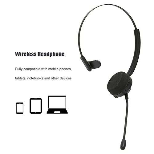 Annadue Trucker Bluetooth Headset mit Mikrofon, Kabellose On-Ear Kopfhörer mit Geräuschunterdrückung, Bis zu 60 Stunden Arbeitszeit, für Skype, Handy, Computer, Büro, Zuhause, Call Center Bild 4