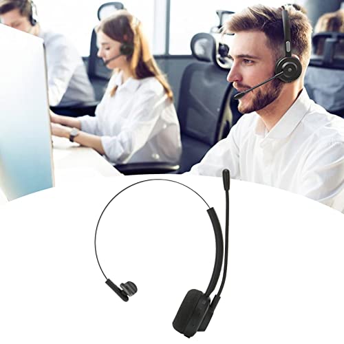 Annadue Trucker Bluetooth Headset mit Mikrofon, Kabellose On-Ear Kopfhörer mit Geräuschunterdrückung, Bis zu 60 Stunden Arbeitszeit, für Skype, Handy, Computer, Büro, Zuhause, Call Center Bild 6